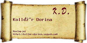 Kollár Dorina névjegykártya
